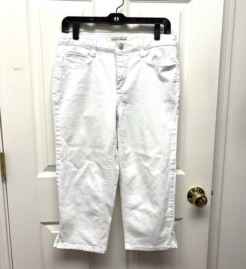 Jones New York Jeans, White Soho Crop, Skinny, Women's Size 8